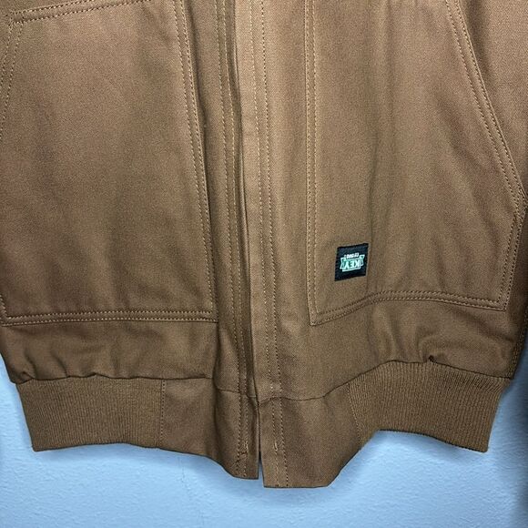 Key Saddle Brown Insulated Duck Hooded Work Jacket Full Zip Size Medium Regular - Picture 5 of 14
